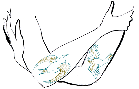 A Sparrow or a Swallow tattoo